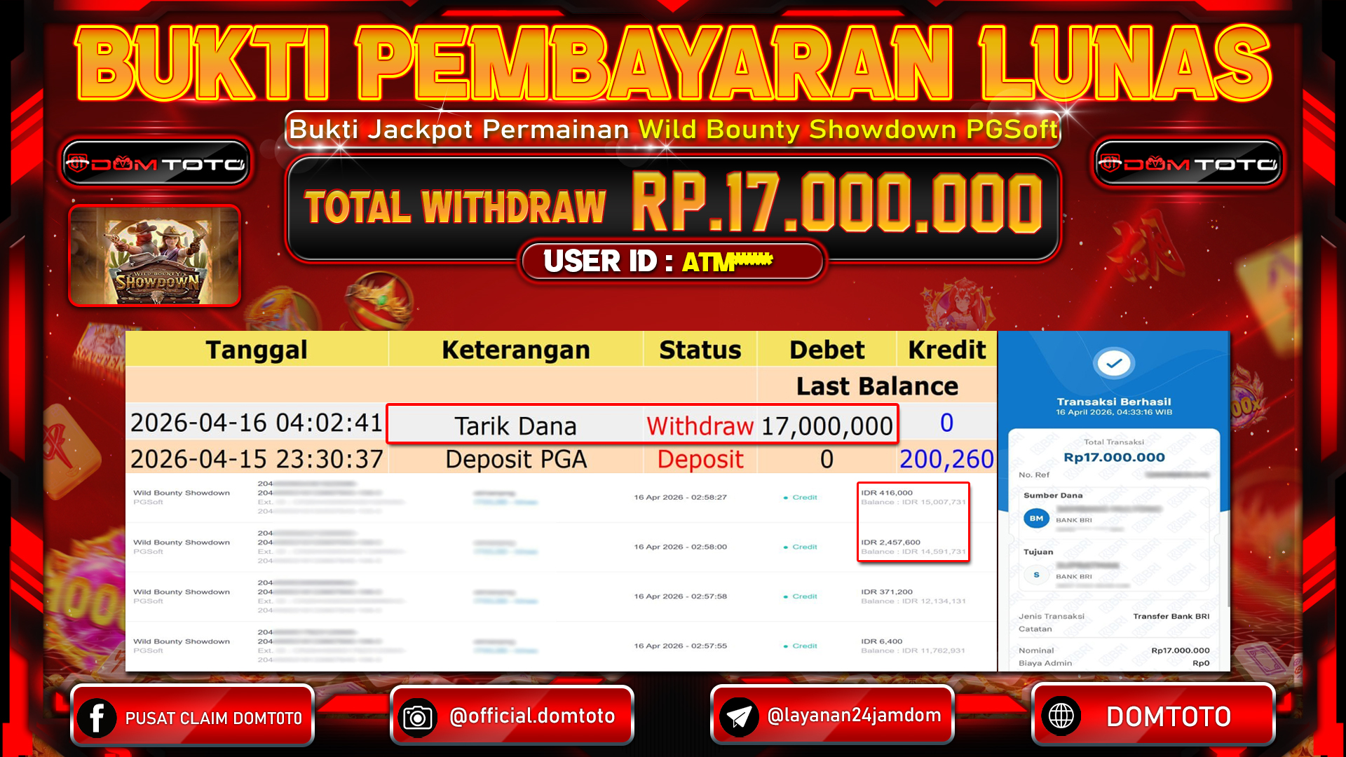 JACKPOT SLOT  Wild Bounty Showdown PGSoft 16 APRIL 2026